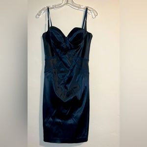 Elegant - glamorous short satin dress.